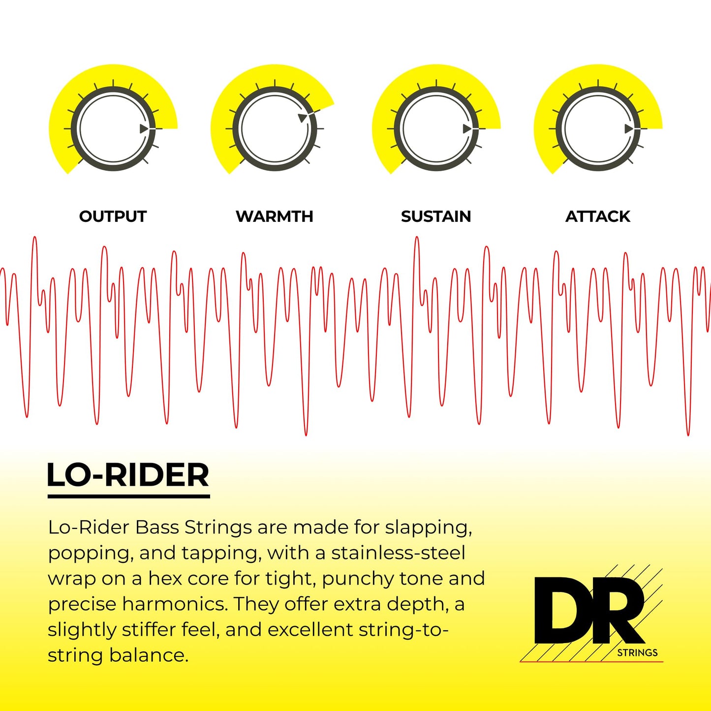 DR Strings Lo Rider LLH-40 Lite-Lite Stainless Steel 4-String Bass Strings