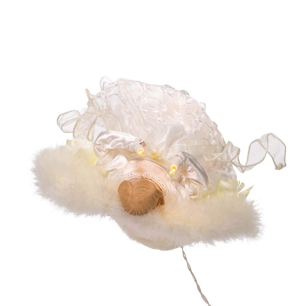 Kurt Adler 10-Light Angel Treetop, 12-Inch, Ivory