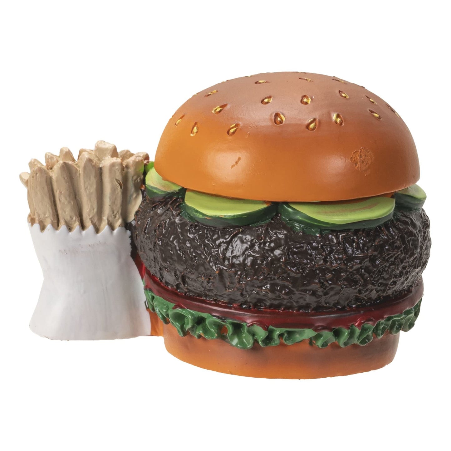Furrybones Burger Signature Skeleton in a Burger Costume with an Order of Fries on The Side
