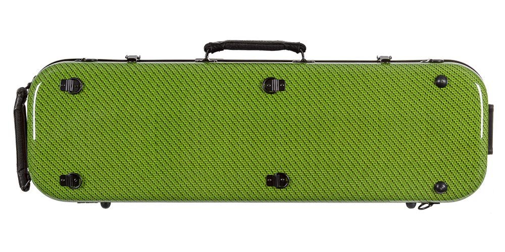 Tonareli Violin Oblong Fiberglass Case- Green Checkered Special Edition VNFO 1016 4/4