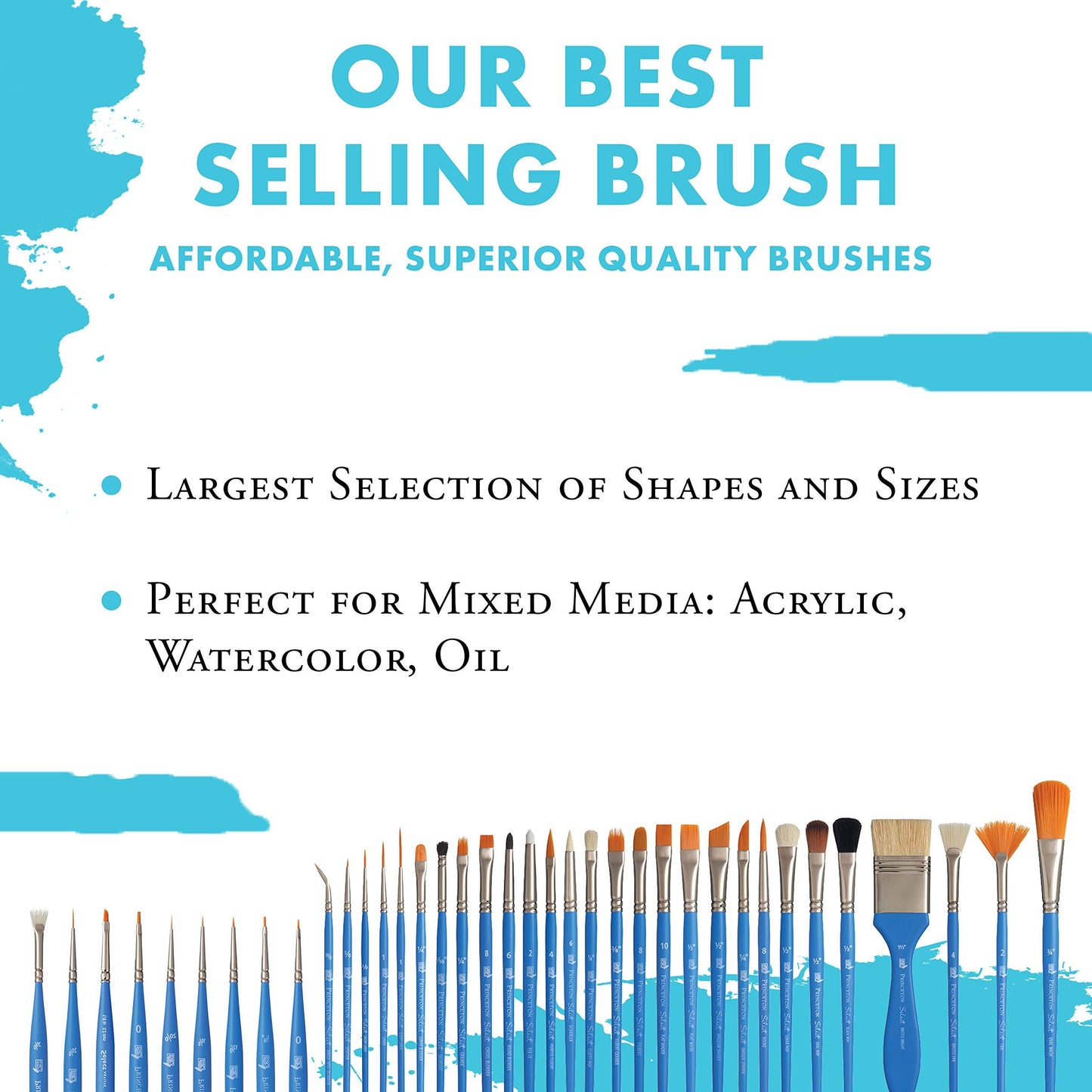 Princeton Select Artiste, Series 3750, Paint Brush for Acrylic, Watercolor and Oil, Lunar Blender, 3/8 Inch