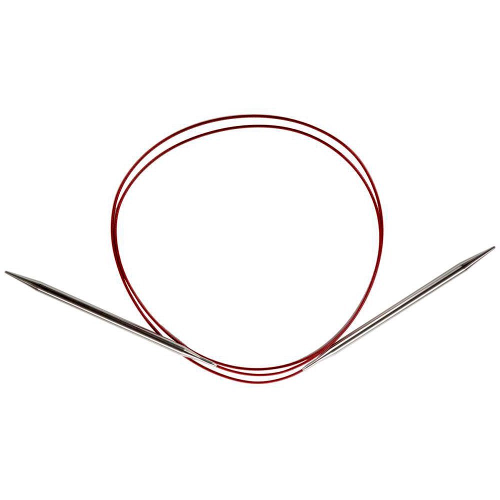 Red Lace Stainless Steel Circular Knitting Needles 47"-Size 19/15mm