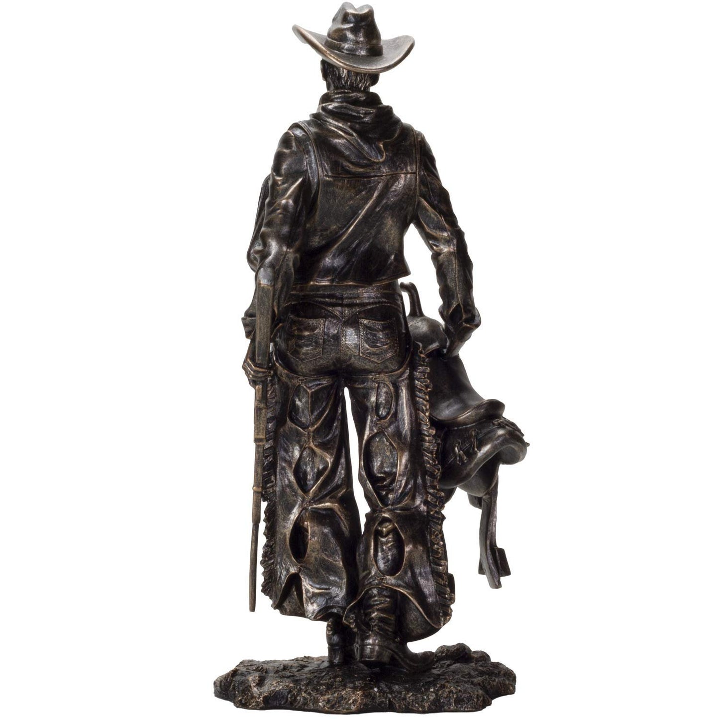 Pacific Giftware American Cowboy with Gun and Saddle Resin Figurine Home Decor Collectible