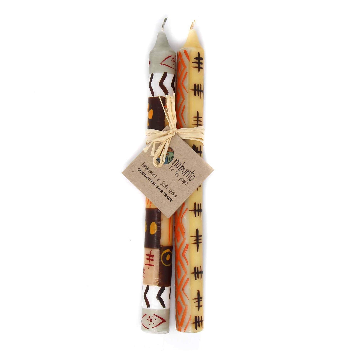 Global Crafts Hand-Painted Unscented Candles in African Designs