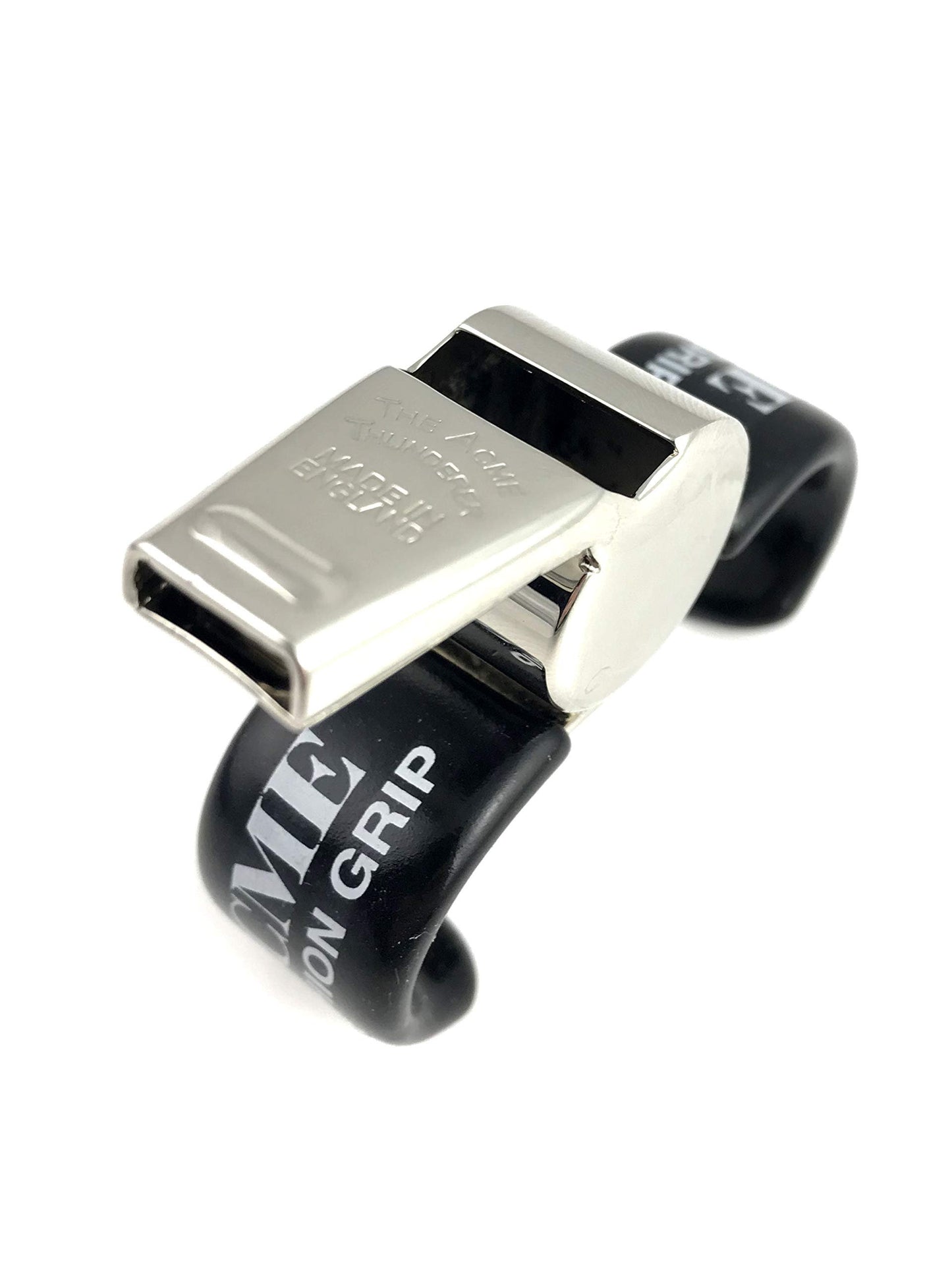 ACME Thunderer Nickel Plated Whistle, 5.0 inches, B Flat, Modern, Finger Grip, Waterproof Speed Pea