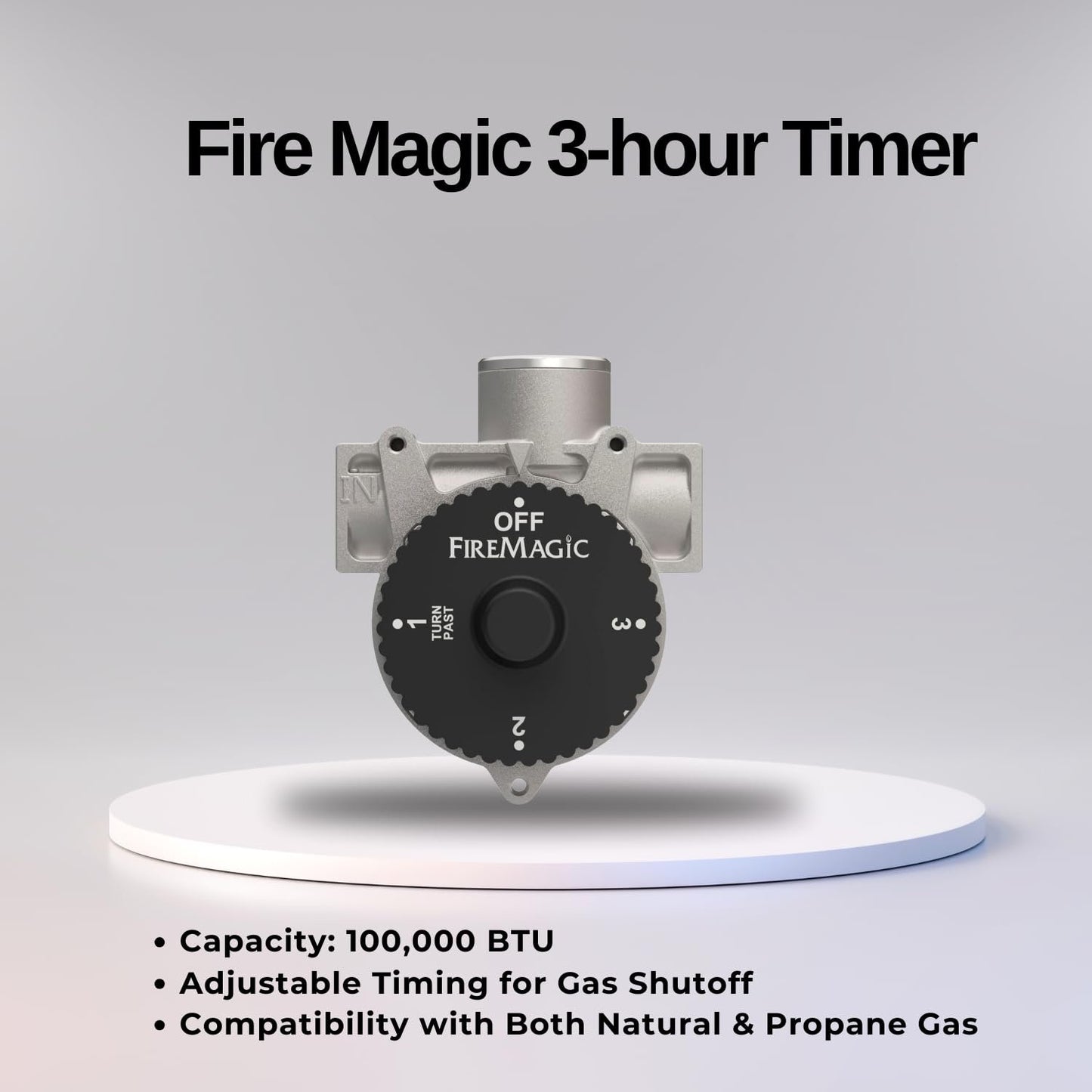 Fire Magic 3-Hour Timer, 100,000 BTU Natural/Propane Gas Shutoff Timer, 1/2" NPT Piping, 3090A