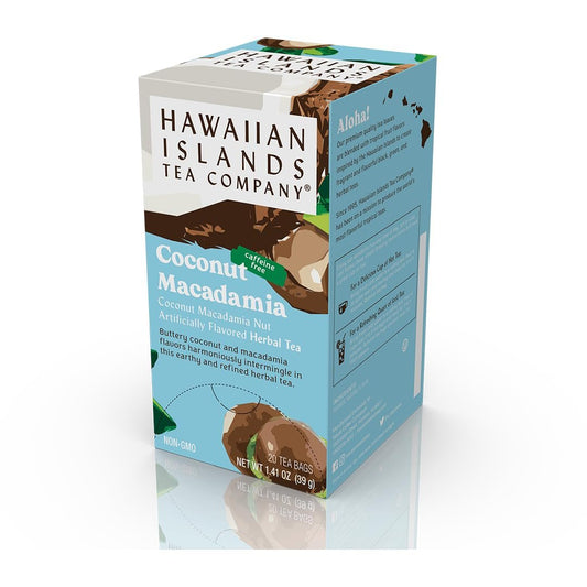 Hawaiian Islands Tea Company Hibiscus Honey Lemon Tropical Green Tea, All Natural - 20 Teabags (1 Box)