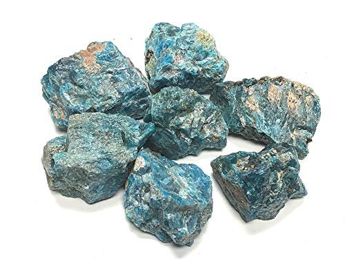 Zentron Crystal Collection: Blue Apatite Large 1" Natural Rough Stones and Velvet Pouch Blue Apatite Large 1" Natural Rough Stones and Velvet Pouch