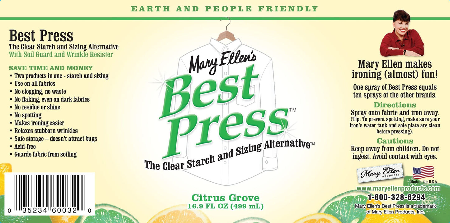 Mary Ellen's Best Press Clear Starch Alternative 16.9 Ounces-Citrus Grove