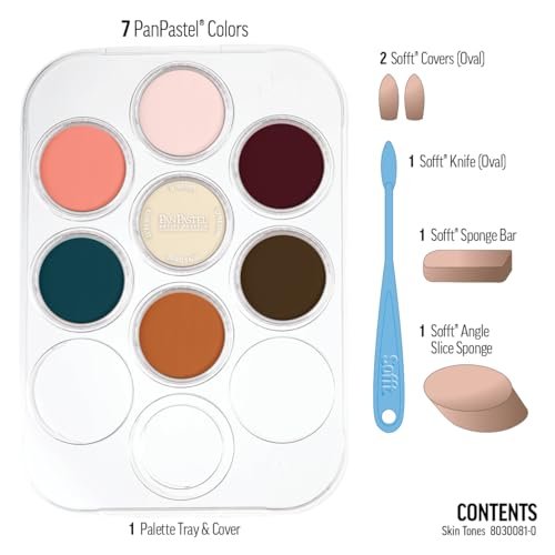 PanPastel Artist Pastels by GOLDEN, Skin Tones Set, 7 Color, Professional Artist Pastels, Unique Pan Format (cake-like)