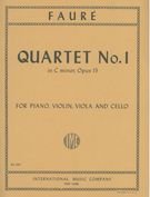 Faure Gabriel Piano Quartet No. 1 in c minor, Op. 15 Violin, Viola, Cello, Piano - International