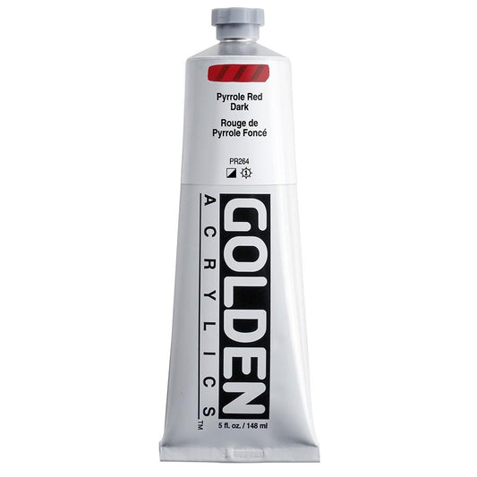 Heavy Body Acrylics by GOLDEN, Pyrrole Red Dark, 5 fl. oz. Tube, Professional Acrylic Paint, Semi-Opaque