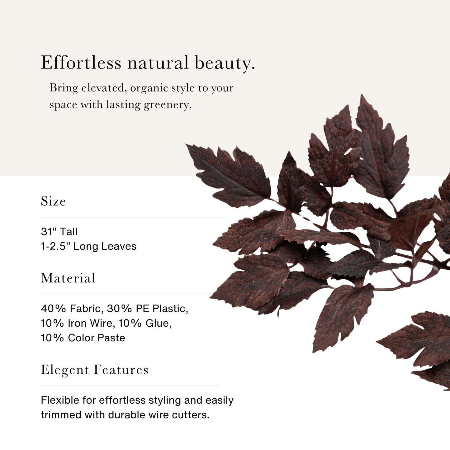 Afloral Sale Fake Plants | New Plum Artificial Cimicifuga Plant Leaf Spray - 31"