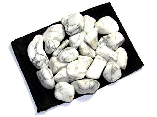Zentron Crystal Collection: Tumbled White Howlite, Includes Velvet Bag - Large 1" Pieces (1/2 Pound)