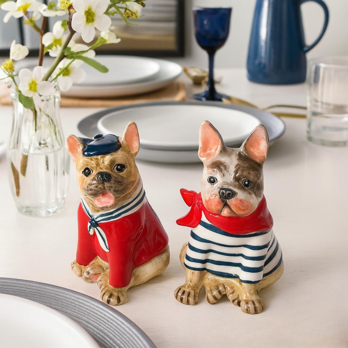 Blue Sky Clayworks French Bulldog Salt & Pepper Set