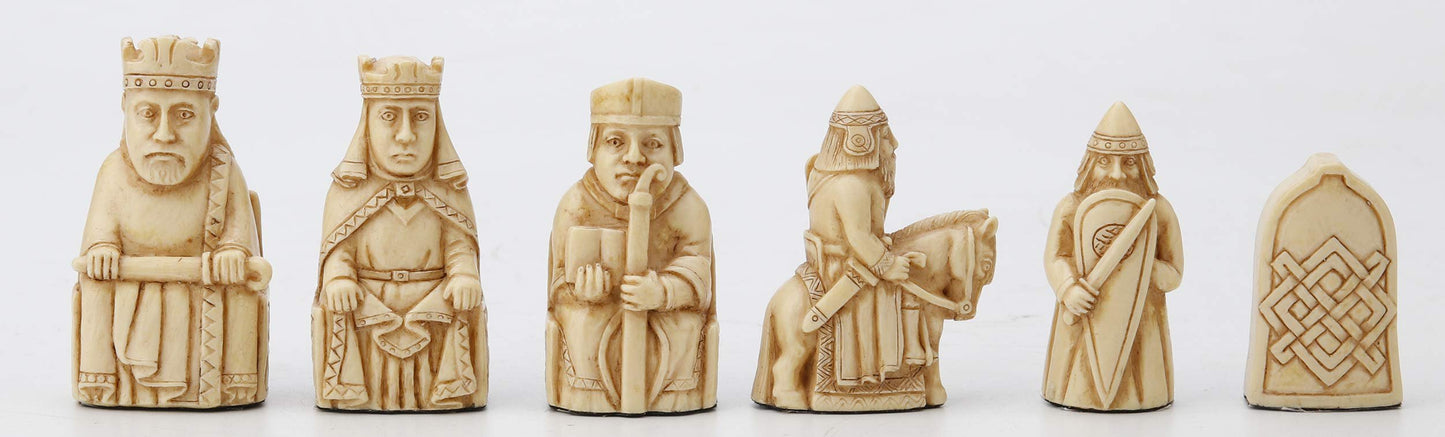 Veronese Design Isle of Lewis Chess Set Hand Painted Resin Figurine Collectible Statue