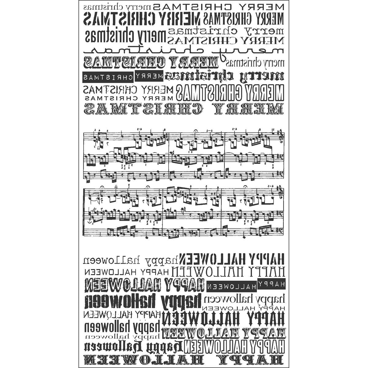 Stampers Anonymous Tim Holtz Cling Rubber Stamp Set, Seasonal Reflections