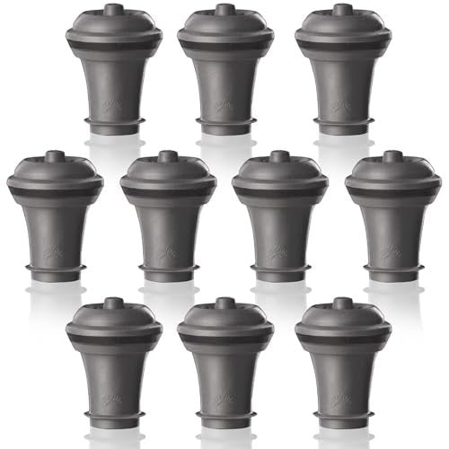 Vacu Vin Wine Saver Vacuum Stoppers - Airtight Seal for Opened Bottles to Preserve the Freshness Up to 10 Days - Easy to Use Perfect for Every Occasion, Set of 10 - Gray