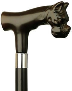 Bull Dog Head Derby Black Maple Cane, Brown Handle -Affordable Gift! Item #DHAR-9140200