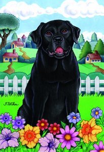 Best of Breed Black Labrador - Tomoyo Pitcher Spring Garden Flag