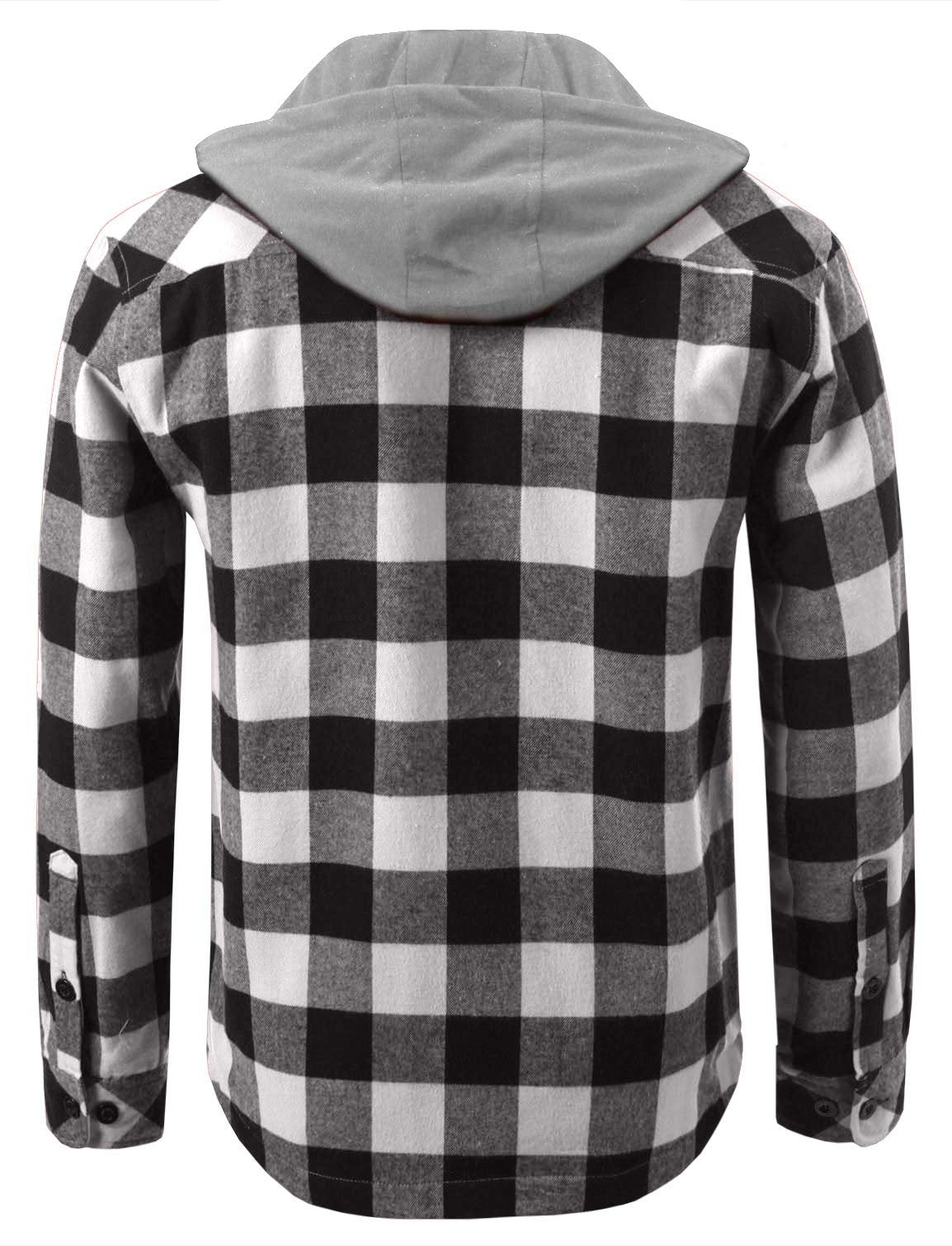 Shaka Wear Men's Plaid Shirts – Flannel Long Sleeve Casual Button Up Fleece Soft Quilted Lined Jacket Regular and Big Size