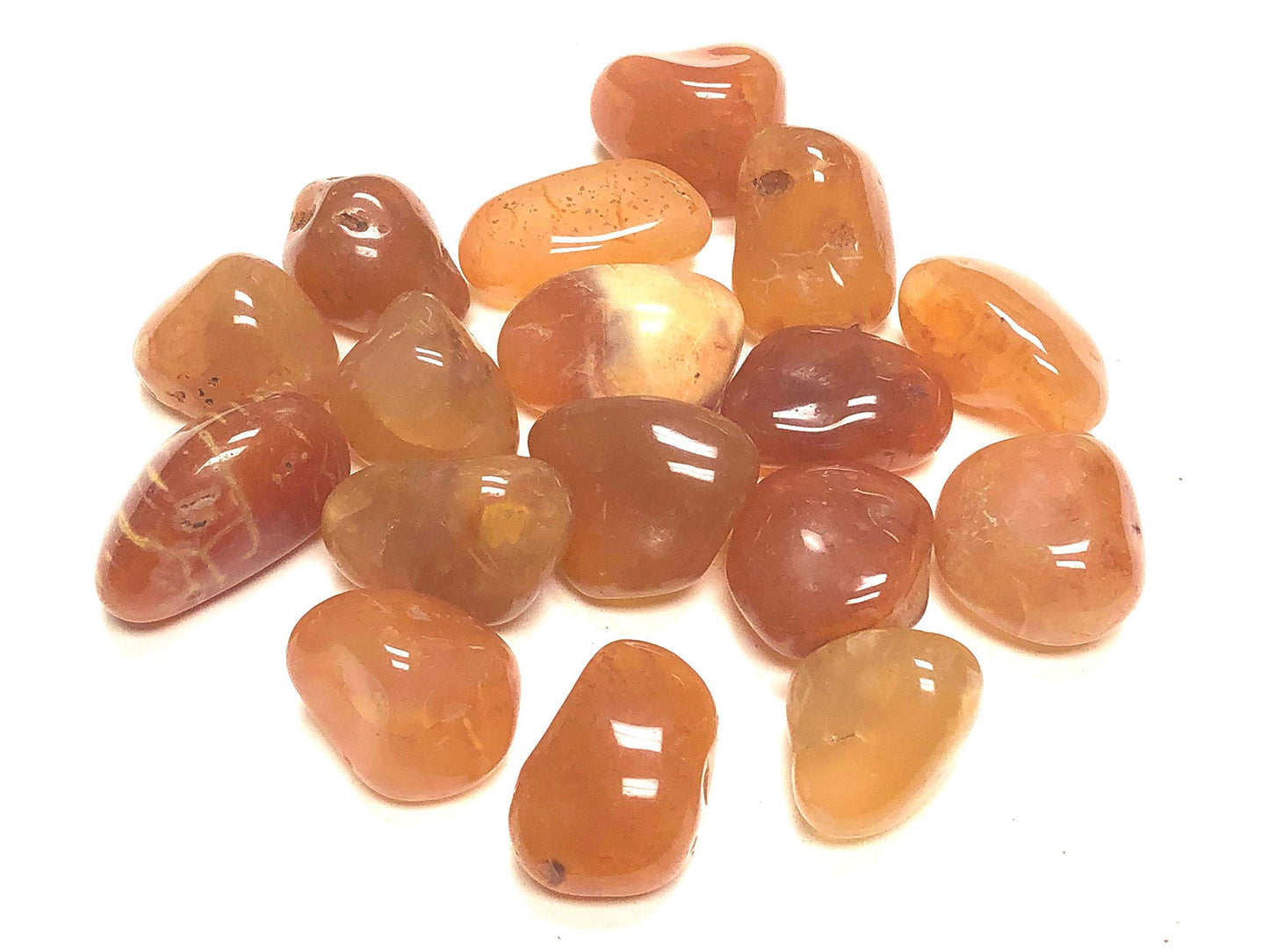 Zentron Crystal Collection: Tumbled Natural Carnelian Stones -1" Smooth Pieces