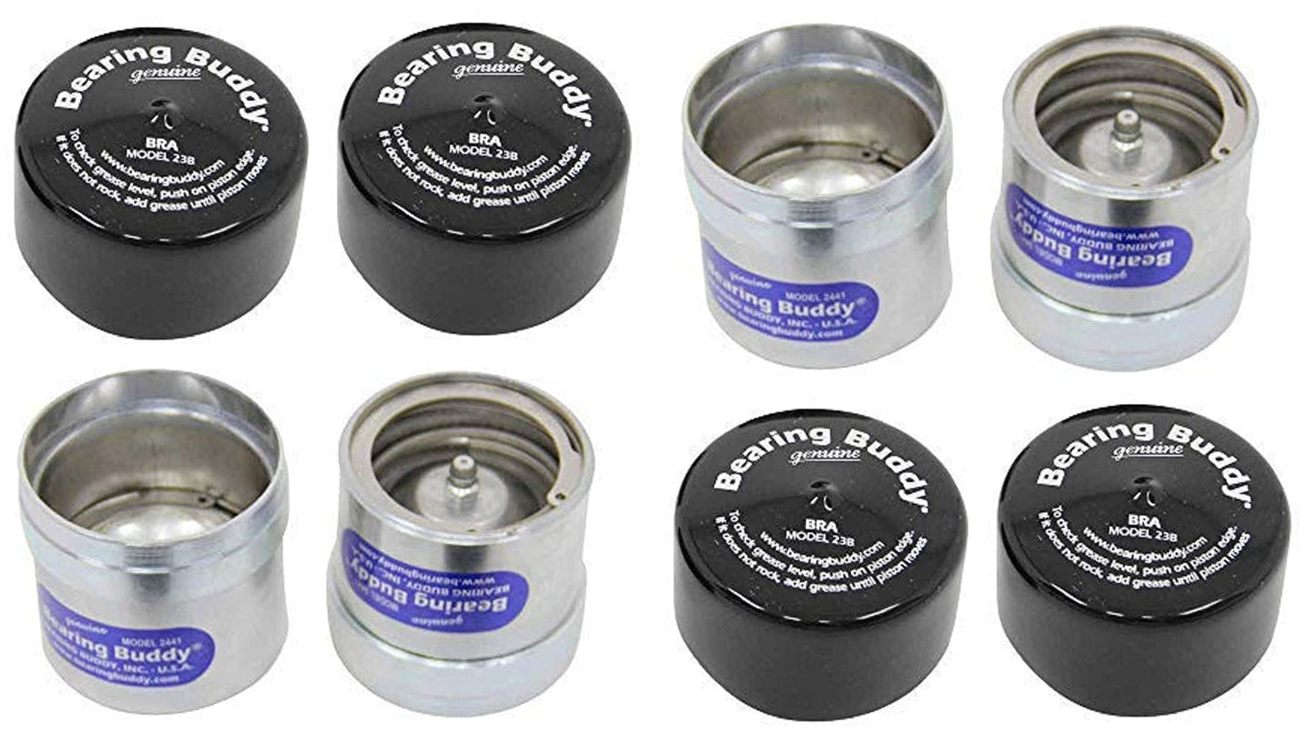 Bearing Buddy (4) 2.441" Chrome for Boat Trailer with Protective Bra - Wheel Center Caps 2441 (2 Pairs)