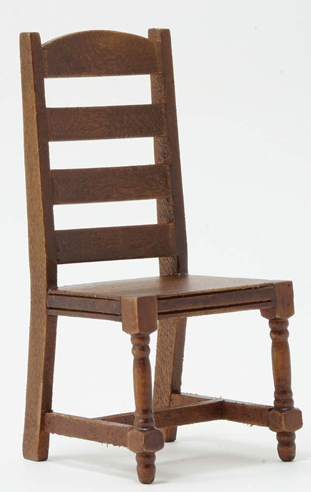 Classics by Handley Dollhouse Miniature Ladder Back Side Chair, Walnut
