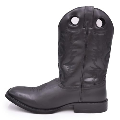 Smoky Mountain Men's Outlaw Western Boot Square Toe Black 10.5 EE US