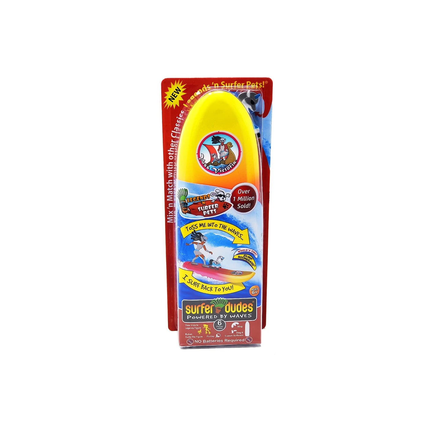 Surfer Dudes Legends & Surfer Pets Wave Powered Mini-Surfer, Pet and Surfboard Beach Toy