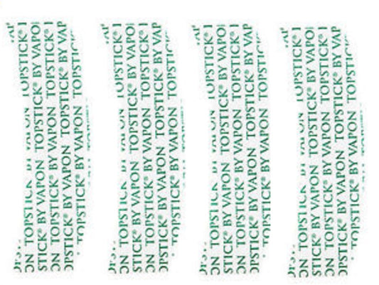 VAPON TOPSTICK Clear,Double-Sided,Custom Cut"A"Curve Tape,100 Strips.