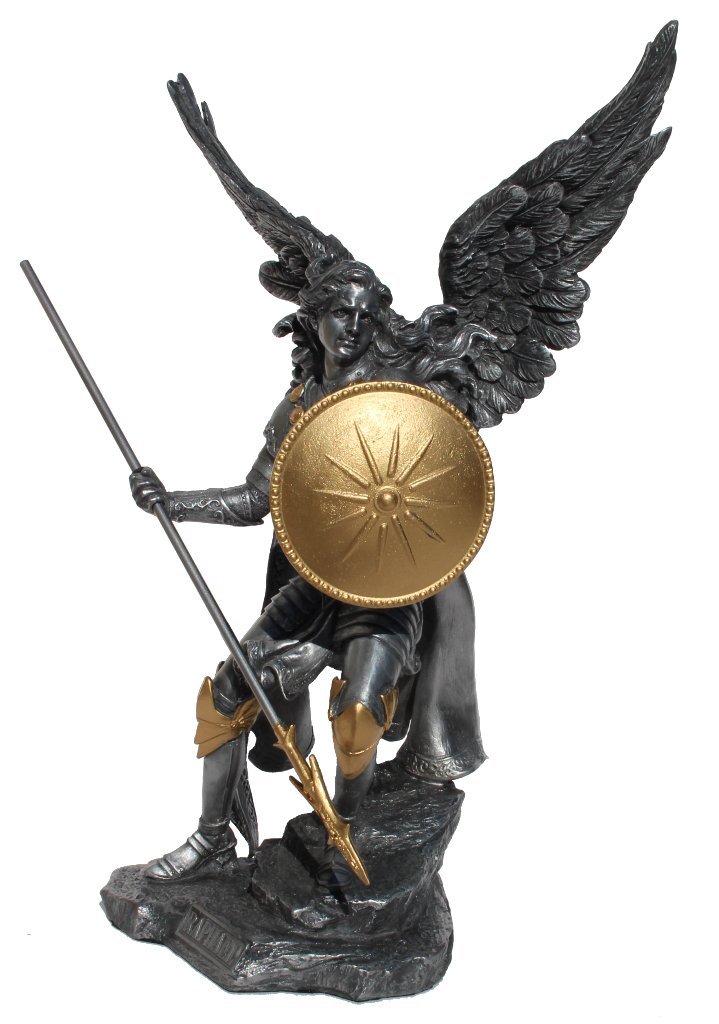 UNICORN STUDIO Veronese Design 13 5/8" Tall Raphael The Archangel Sculpture Religious Gift Figurine Cold Cast Pewter Finish Resin Sculpture
