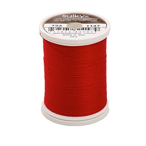 Sulky Of America 400d 30wt Cotton Thread, 500 yd, Christmas Red