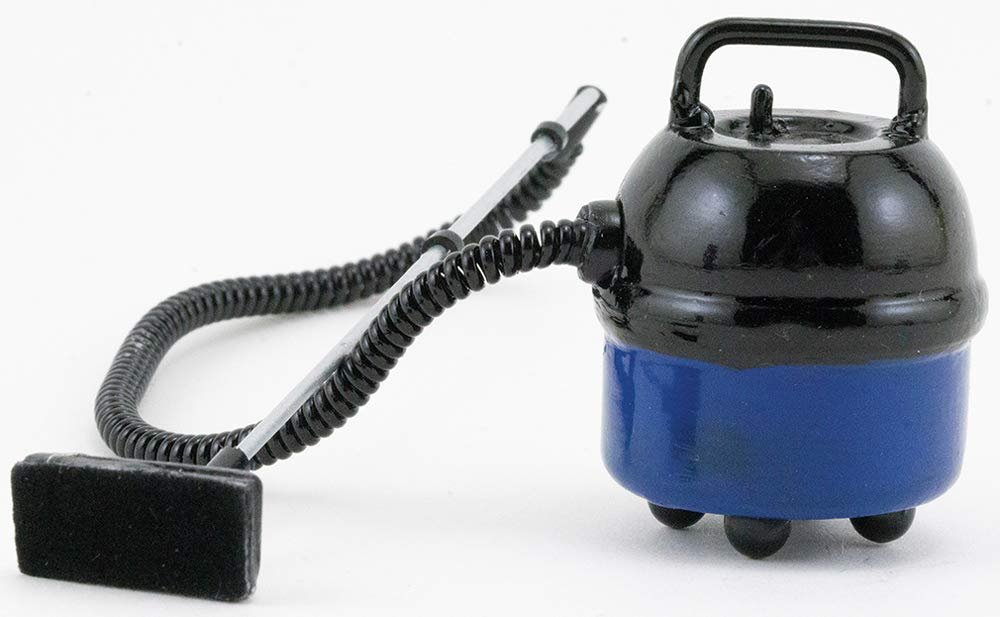 Dollhouse Miniature Portable Workshop Vacuum Cleaner, Blue with Black