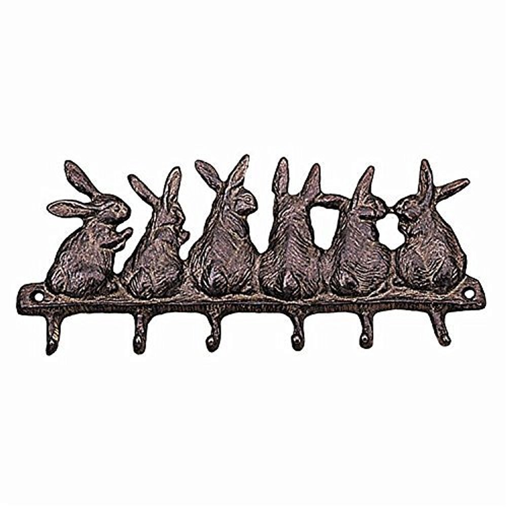 SPI Home Seven Bunny Key Ring Hooks - Screws Included