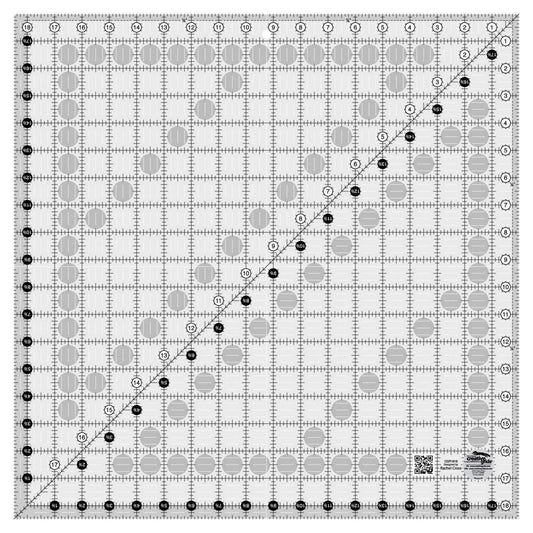 Creative Grids Quilt Ruler 18-1/2in x 18-1/2in Square – CGR1818 – Made in USA, Non-Slip Grip Acrylic Quilting, Sewing, Crafting, Patchwork Ruler for Measuring & Cutting Fabric