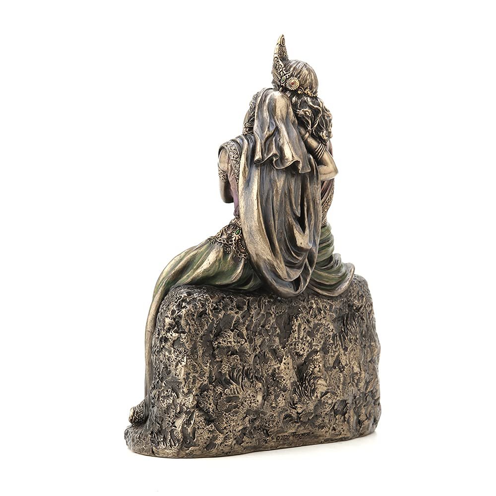 Veronese Design 6 3/4" Tall Radha Leaning On Krisna Cold Cast Bronzed Resin Sculpture Hindu God Figurine