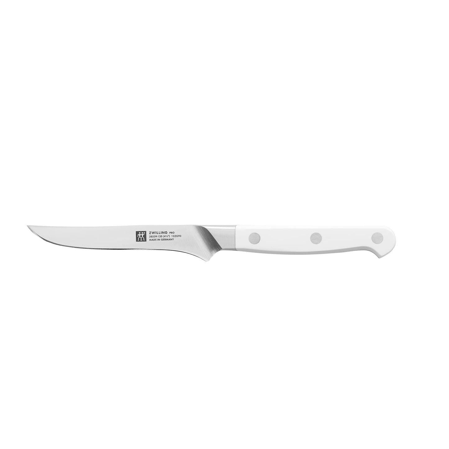 ZWILLING Pro Le Blanc 4-pc Steak Knife Set, Razor-Sharp Blade, White Polymer Handle, Made in Germany