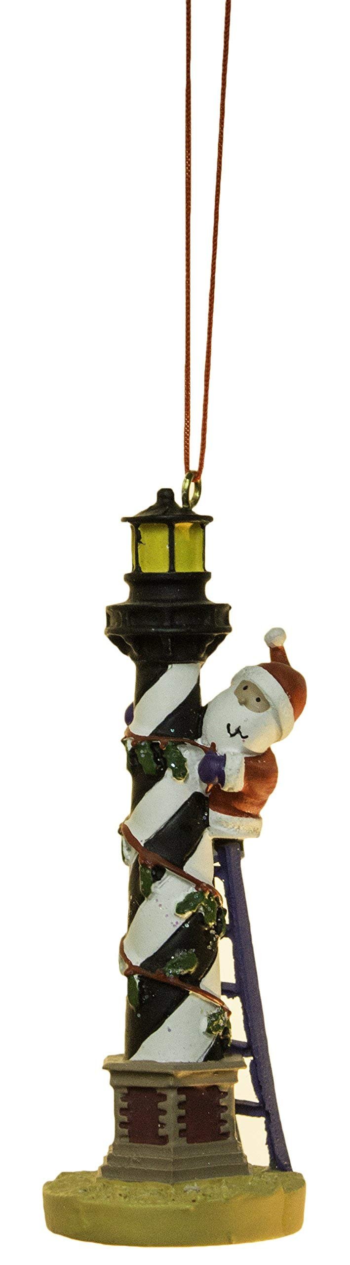 Santa Hatteras Lighthouse Island Christmas Ornament