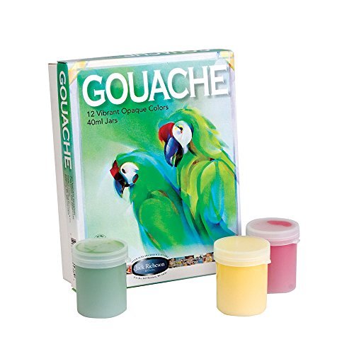 Yarka 241566 Gouache Paint Set, 1.4 oz. Plastic Jar, Assorted Opaque Color