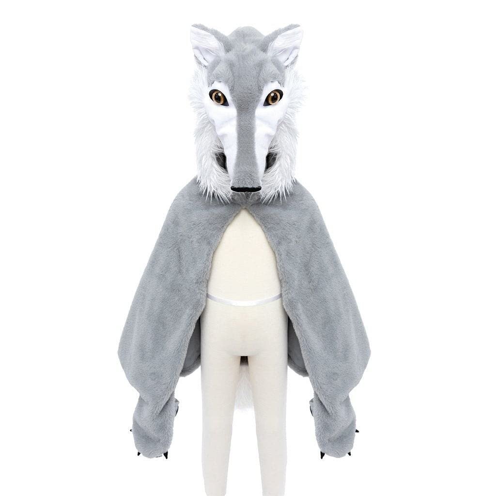 Great Pretenders Woodland Wolf Cape for Kids, Size 4-6 | Wolf-Themed Dress-Up for Imaginative Play