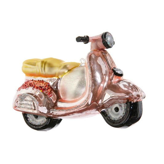 RAZ Imports 4.5” Pink Scooter Glass Ornament – Christmas Shoppe Collection