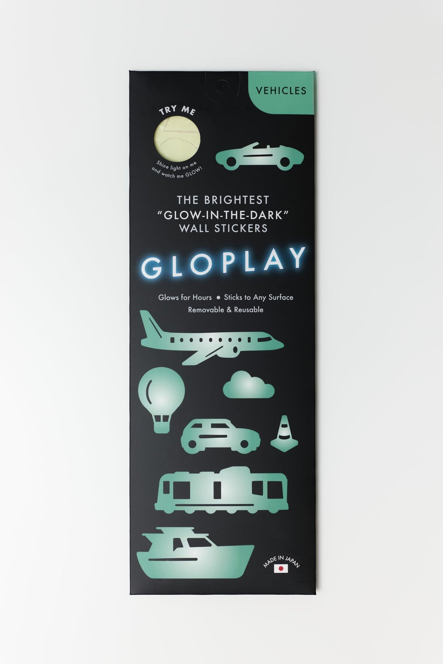GLOPLAY Vehicle Series (32pcs/Pack), Glow in The Dark Educational Wall Stickers, The Eco-Friendly and Brightest Wall Stickers for Ceiling, Bathtime, Bedroom, Party, Decor