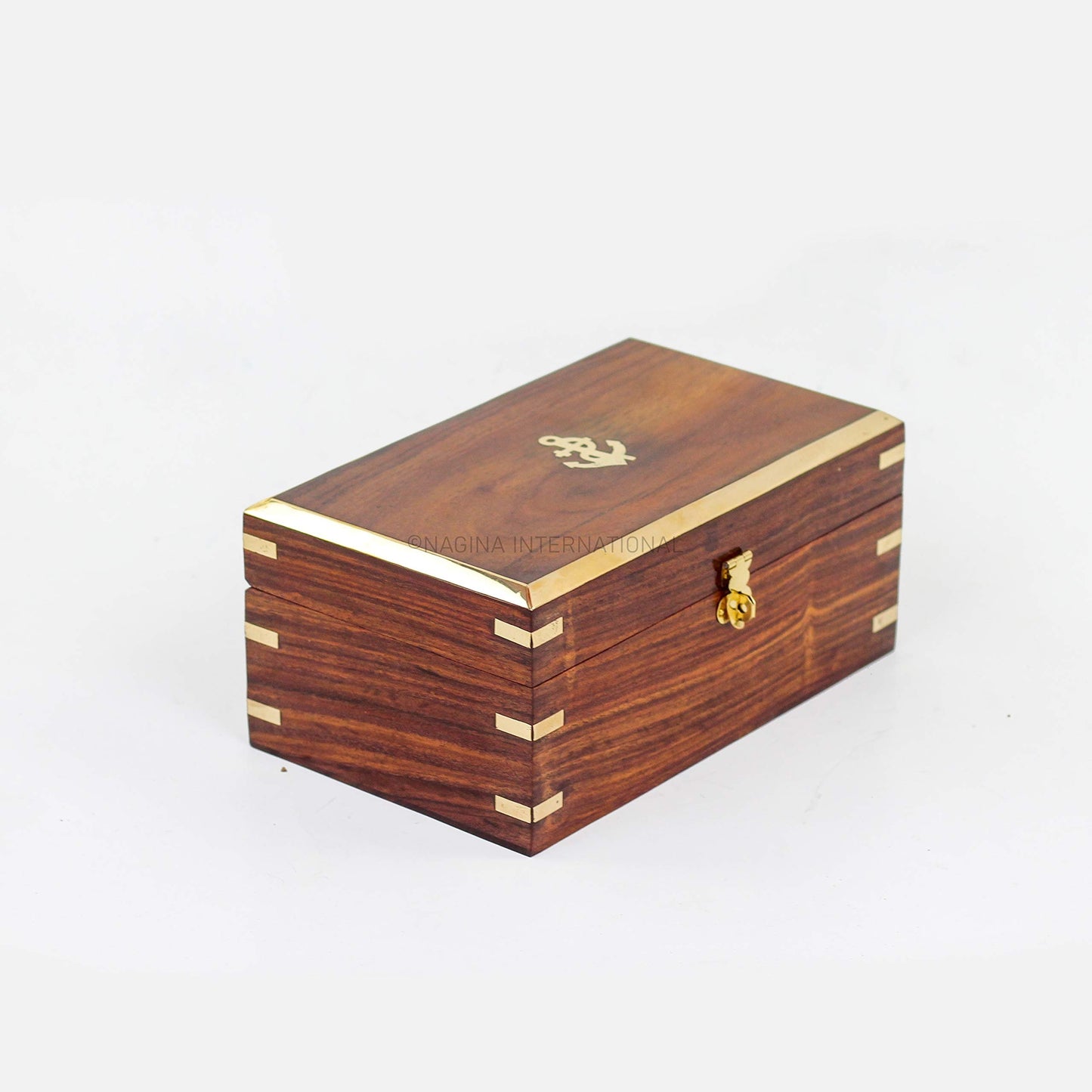 Nagina International Wooden Chest Featuring a Pirate's Anchor: A Perfectly Crafted Box for Jewelry and Decorative Storage