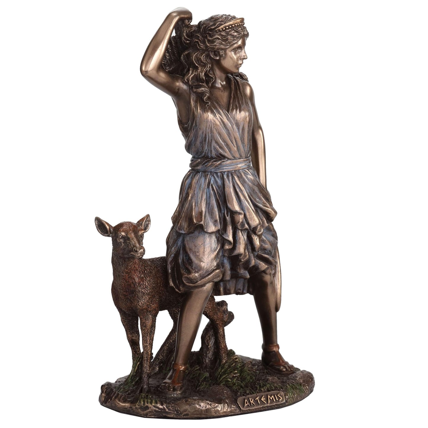 Veronese Design 6 1/2 Inch Artemis The Greek Goddess of The Hunt Cold Cast Resin Bronze Finish Sculpture