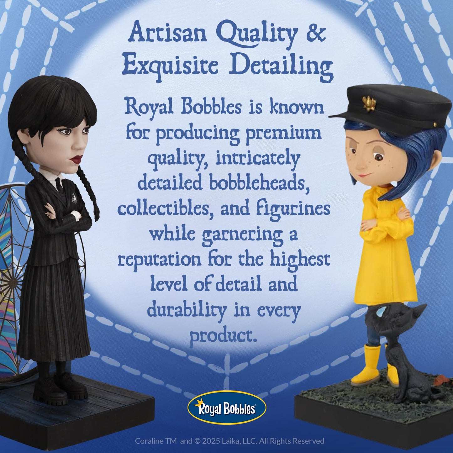 Royal Bobbles Coraline with The Cat – 6.5 Inches Tall – Collectible Bobblehead Statue