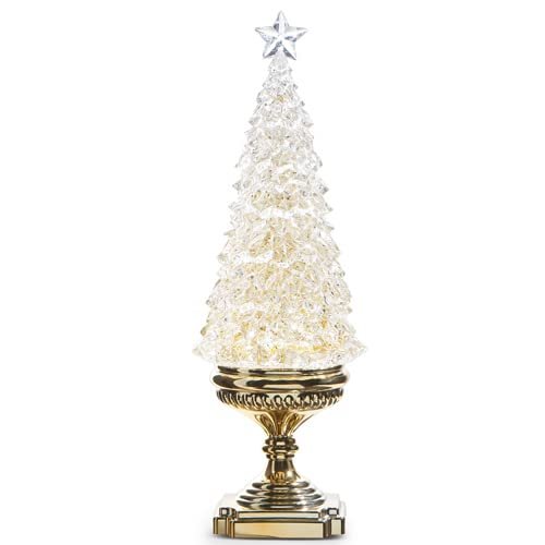 RAZ Imports Lighted Tree with Gold Swirling Glitter, 17 inches
