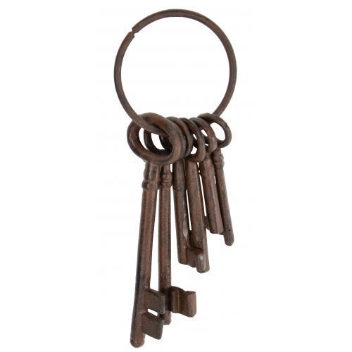 Cast Iron Jailers Key Ring Skeleton Pirate Keys