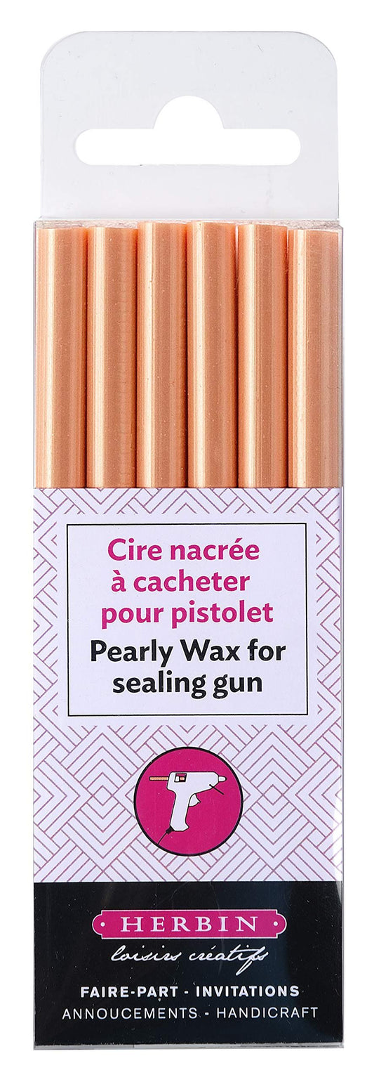 Herbin Pearlescent Glue Gun Wax - 4 3/4 Long - Orange
