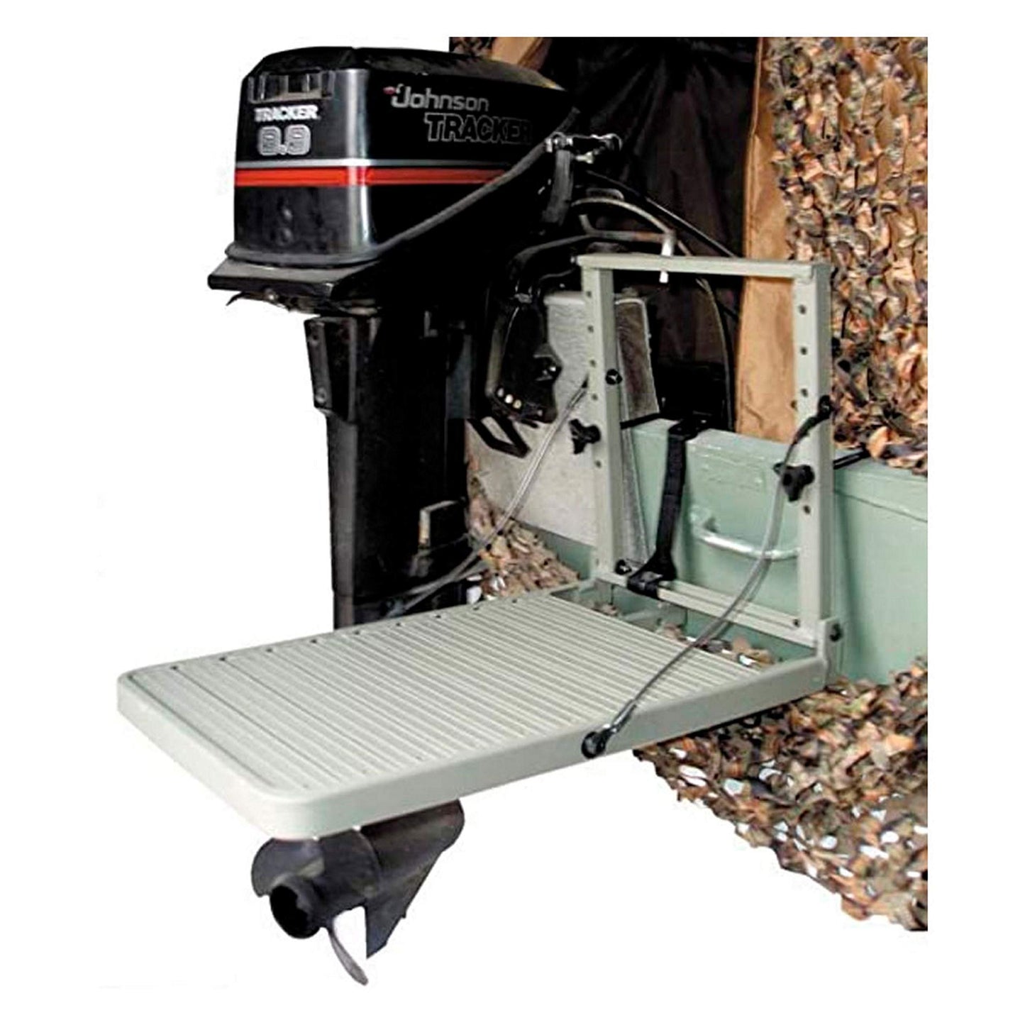 GREAT DAY Load-A-Pup HD 14x20in Robust Safety Pet Loading Platform - for The Hunting Dog - Earth-Tone Gray Powder-Coated Finish - Intended for Use in Fresh Water, LP500HD